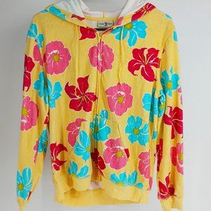 Duckhead Yellow Terrycloth with Flowers Hoodie